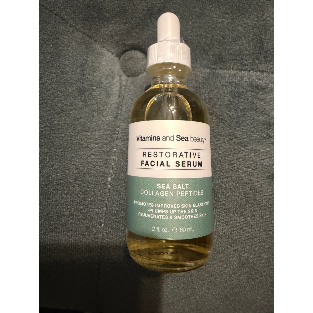 Vitamins and Sea Beauty Restorative Facial Serum Sea Salt Collagen Peptides 2oz